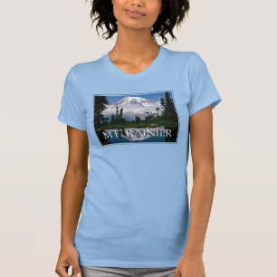 Camiseta Monte Rainier Reflexo em uma Lagoa de Montanha