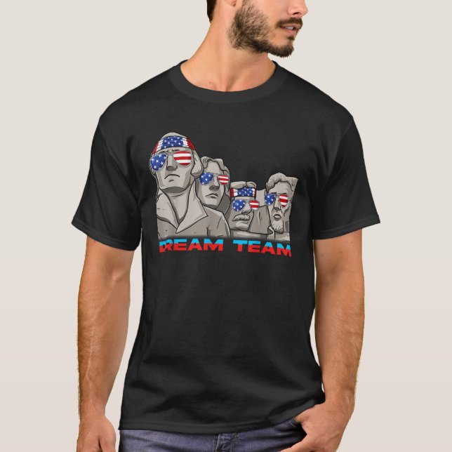 Camiseta Monte Rushmore, 4 De Julho, Preside Patriótica (Frente)
