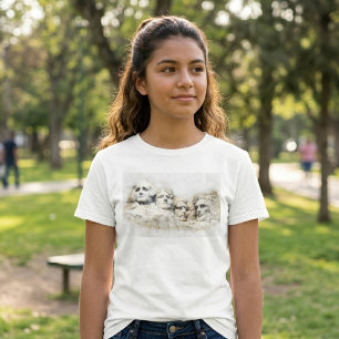 Camiseta Monte Rushmore aquarela