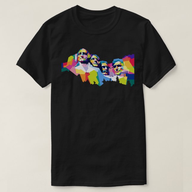 Camiseta Monte Rushmore WPAP (Frente do Design)