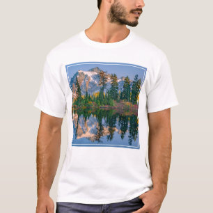 Camiseta Monte Shuksan refletido no Reflection Lake
