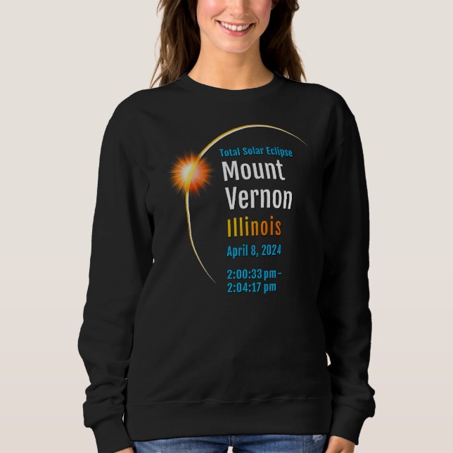 Camiseta Monte Vernon Illinois Il Total Eclipse Solar 2024 (Frente)