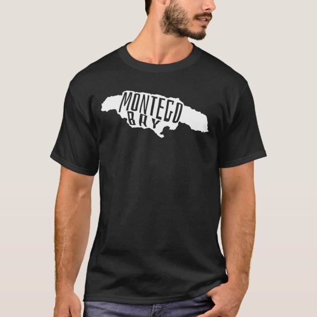 Camiseta Montego Bay, Jamaica Outline - Mapear Viagem (Frente)