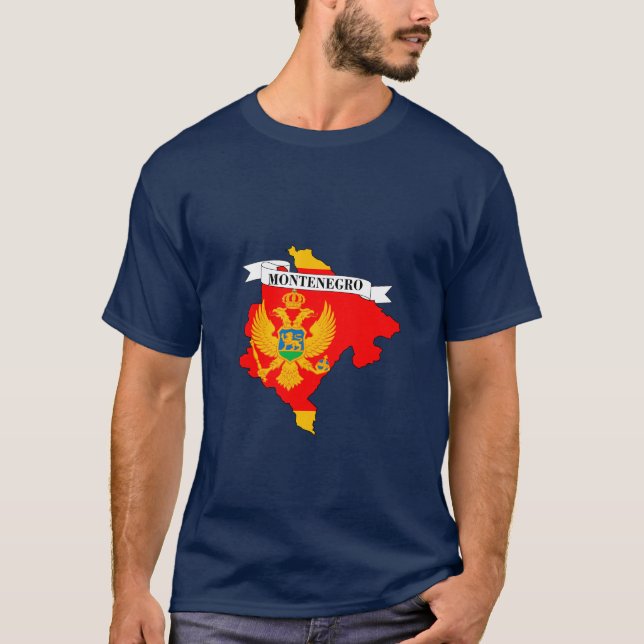 Camiseta Montenegro flag map (Frente)