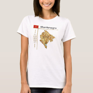 Camiseta Montenegro Mapa + Bandeira + Título