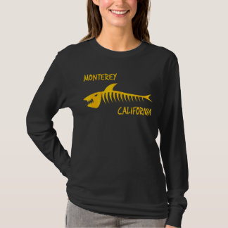 Camiseta Monterey California Shark Skeleton Amber Impressão