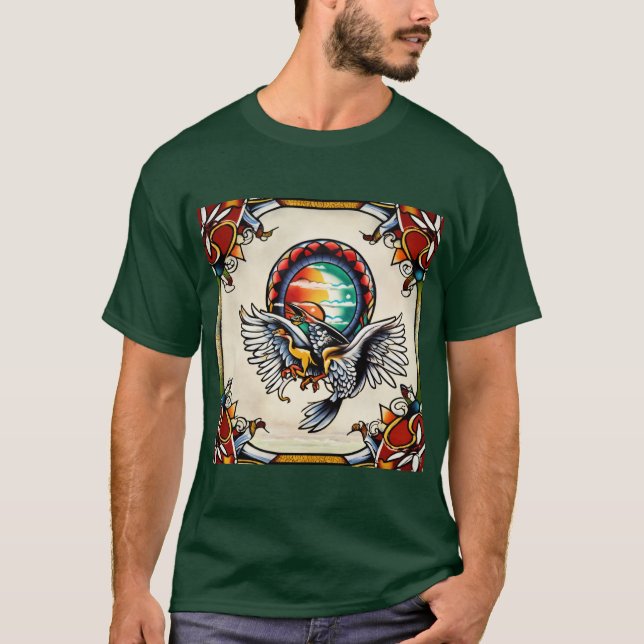 Camiseta Monterey Tropics: Sailor Jerry x Ed Hardy Tattoo (Frente)