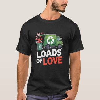 Camiseta Montes de Amor Caminhão de Lixo Divertido Dia dos 