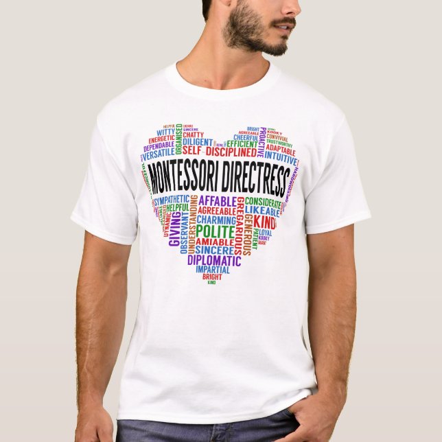 Camiseta Montessori Directress Heart (Frente)