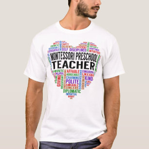 Camiseta Montessori Preschool Teacher Heart
