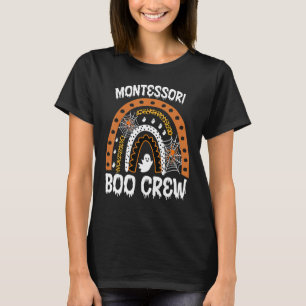 Camiseta Montessori Professor Halloween Boo Rainbow Lepard