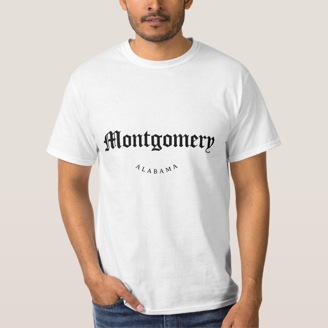 Camiseta Montgomery Alabama Black Font (Frente)
