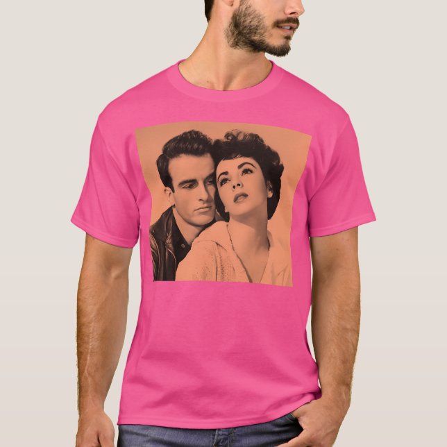 Camiseta Montgomery Clift E Elizabeth Taylor Em Laranja (Frente)