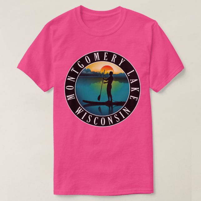 Camiseta Montgomery Lake Wisconsin Paddleboard (Frente do Design)