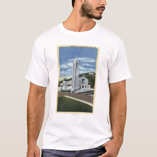Camiseta Montículo, Montana - igreja da concepção imaculada (Frente)