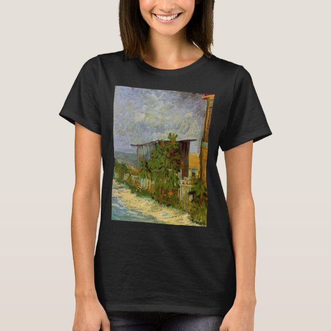 Camiseta Montmartre Path e Sunflower por Vincent van Gogh (Frente)