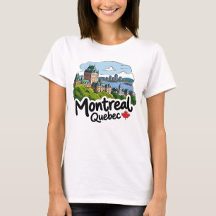 Camiseta Montreal Canadá Linda Linha do Horizonte Colorida