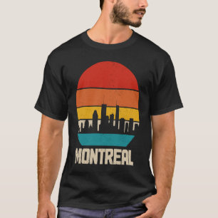 Camiseta Montreal Skyline Quebec Canadá Orgulho Vintage Ret