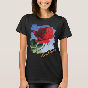 Camiseta Montreux Suíça Rosa Vermelha Azul Viagem