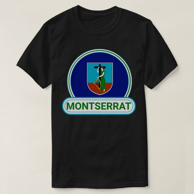 Camiseta Montserrat Country Crachá Montserrat Flag (Frente do Design)