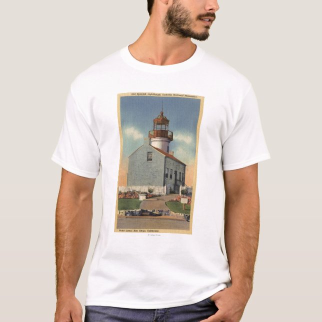 Camiseta Monumento nacional de Cabrillo, farol do Point (Frente)