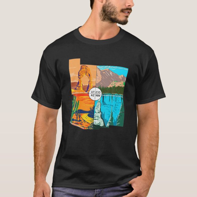 Camiseta Monumento Nacional de Quatro Cantos com Parques Na (Frente)
