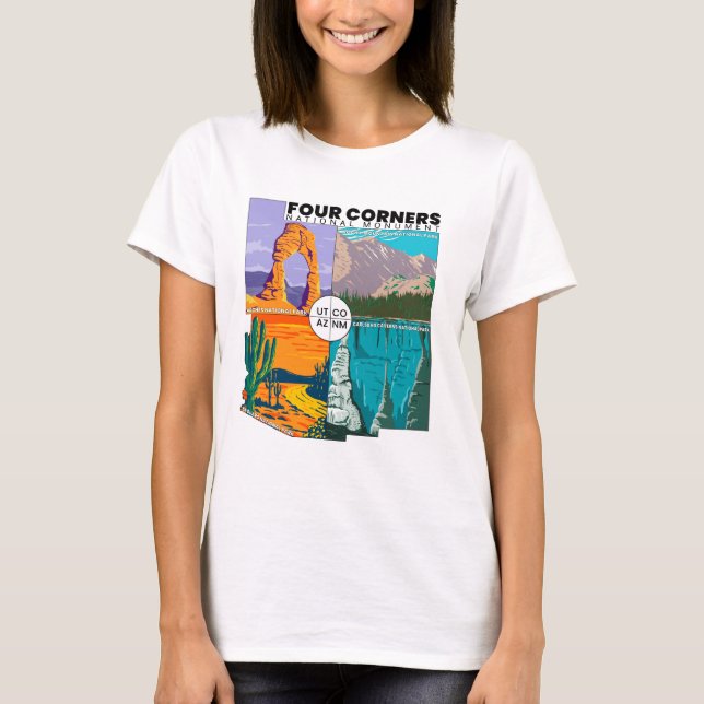 Camiseta Monumento Nacional de Quatro Cantos com Parques Na (Frente)