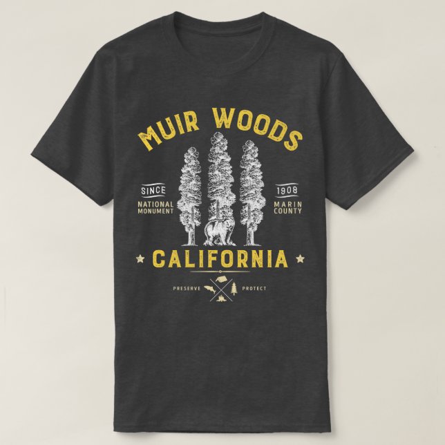 Camiseta Monumento Nacional Muir Woods California Redwood P (Frente do Design)