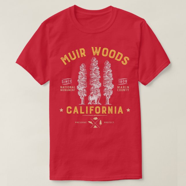 Camiseta Monumento Nacional Muir Woods California Redwood P (Frente do Design)
