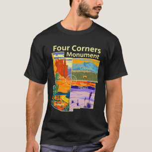Camiseta Monumento Vintage Four Corners Com Parques Naciona