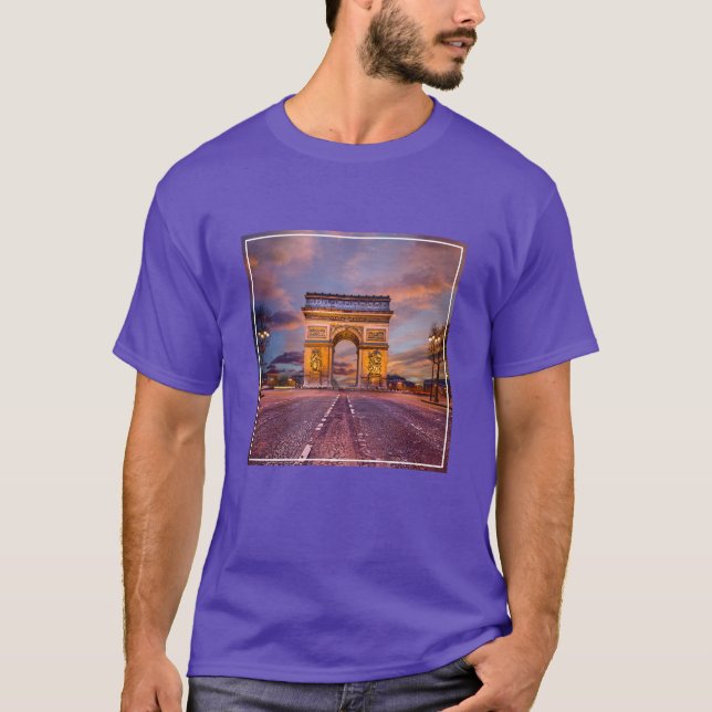 Camiseta Monumentos | Arc de Triomphe, Paris, França (Frente)