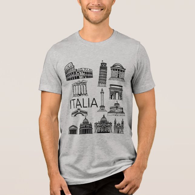 Camiseta Monumentos italianos Itália (Frente)