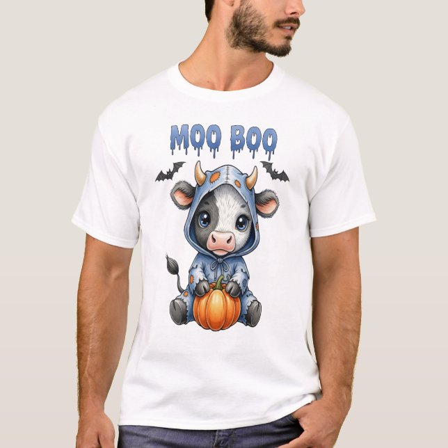 Camiseta Moo Boo Halloween Cow (Frente)