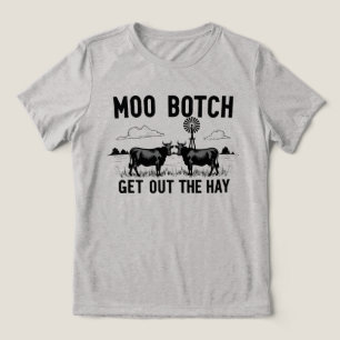 Camiseta Moo Botch, Tire o Feno” Atitude Divertida de Vaca