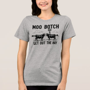 Camiseta Moo Botch, Tire o Feno” Atitude Divertida de Vaca