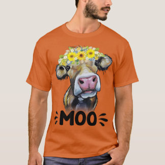 Camiseta Moo Cow Cute Cattle Cowgirl, Dairy Farmer, Fazenda