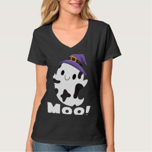 Camiseta Moo Cow Ghost Halloween Meninas