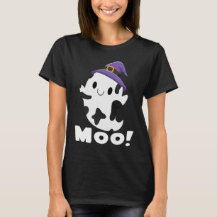 Camiseta Moo Cow Ghost Halloween Meninas