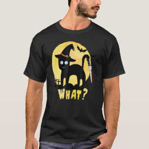 Camiseta Moo de Cheio de Chapéu Negro Assustador, Faca de H