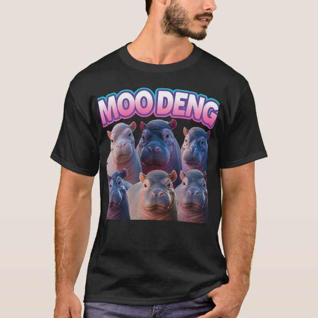 Camiseta Moo Deng Baby Pygmy Hippo (Frente)