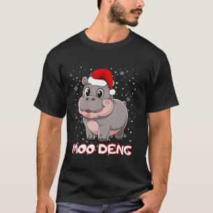 Camiseta Moo Deng Funny Hippo Cute Baby Hippo Papais noeis 