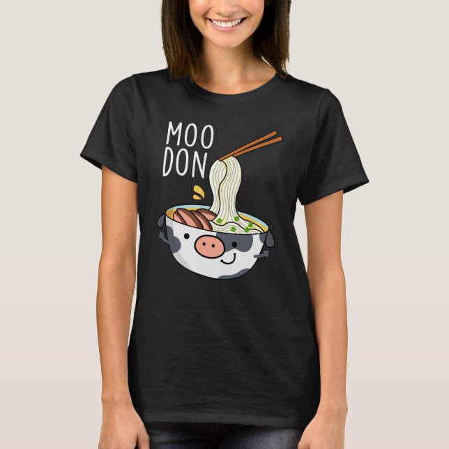 Camiseta Moo-don Funny Udon Pun Dark BG (Frente)