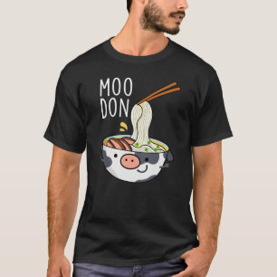 Camiseta Moo-don Funny Udon Pun Fundo Preto Escuro
