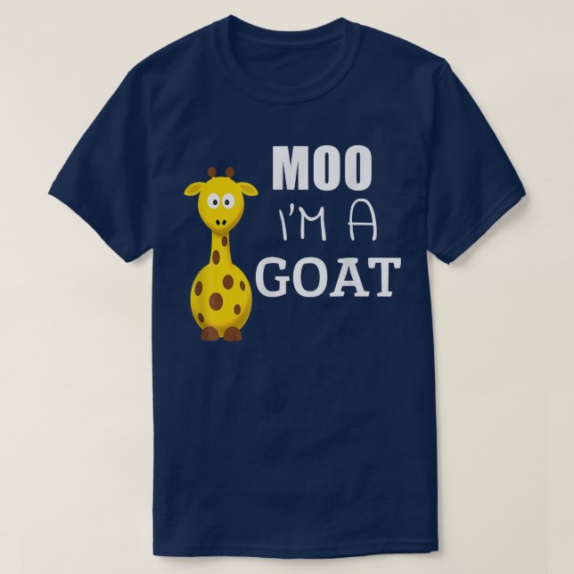Camiseta Moo Eu sou um Goat Engraçado Cartoon Giraffe Graph (Frente do Design)