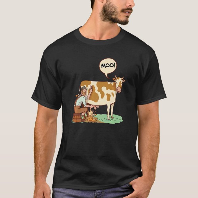 Camiseta Moo Graphic Agriculture Agriculteur Farmer Tractor (Frente)