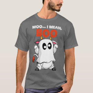 Camiseta Moo I quer dizer Boo Engraçado Vaca Fantasma Vaca