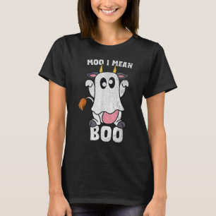 Camiseta Moo I Quer Dizer Boo Ghost Cow Halloween Cow Famil