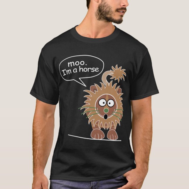 Camiseta Moo Im um cavalo retrô (Frente)