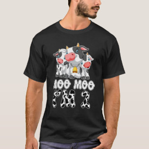 Camiseta Moo Moo Tenho Dois Anos de Vaca Aniversário Crianç