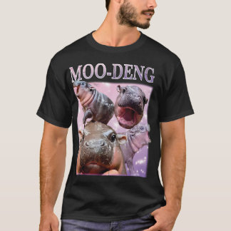 CAMISETA MOO NEGA O FAMOSO BEBÊ PIGMY HIPPO MOODENG